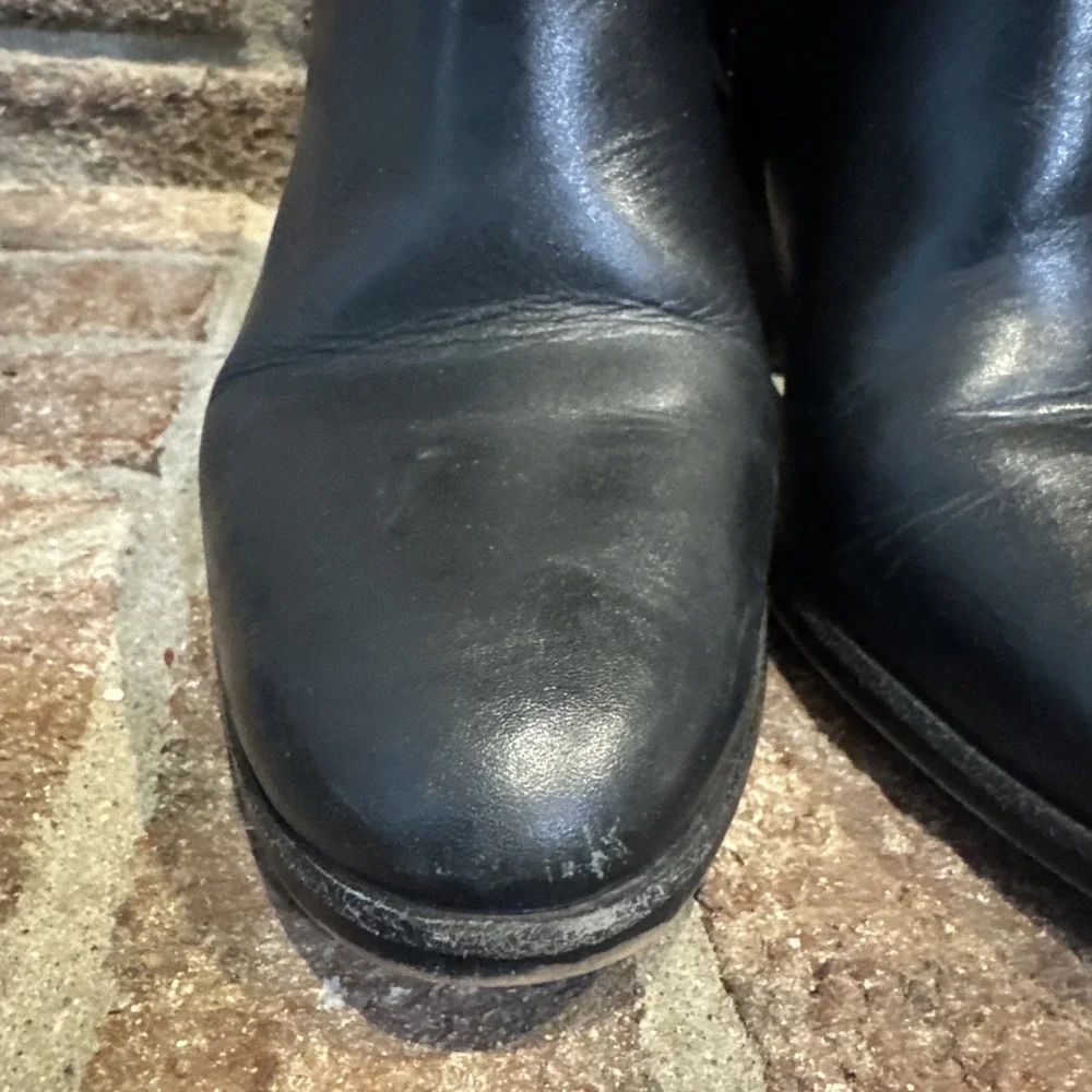 Coach Olivia Black Leather Bootie Block Heel Women's‎ Size 6.5B